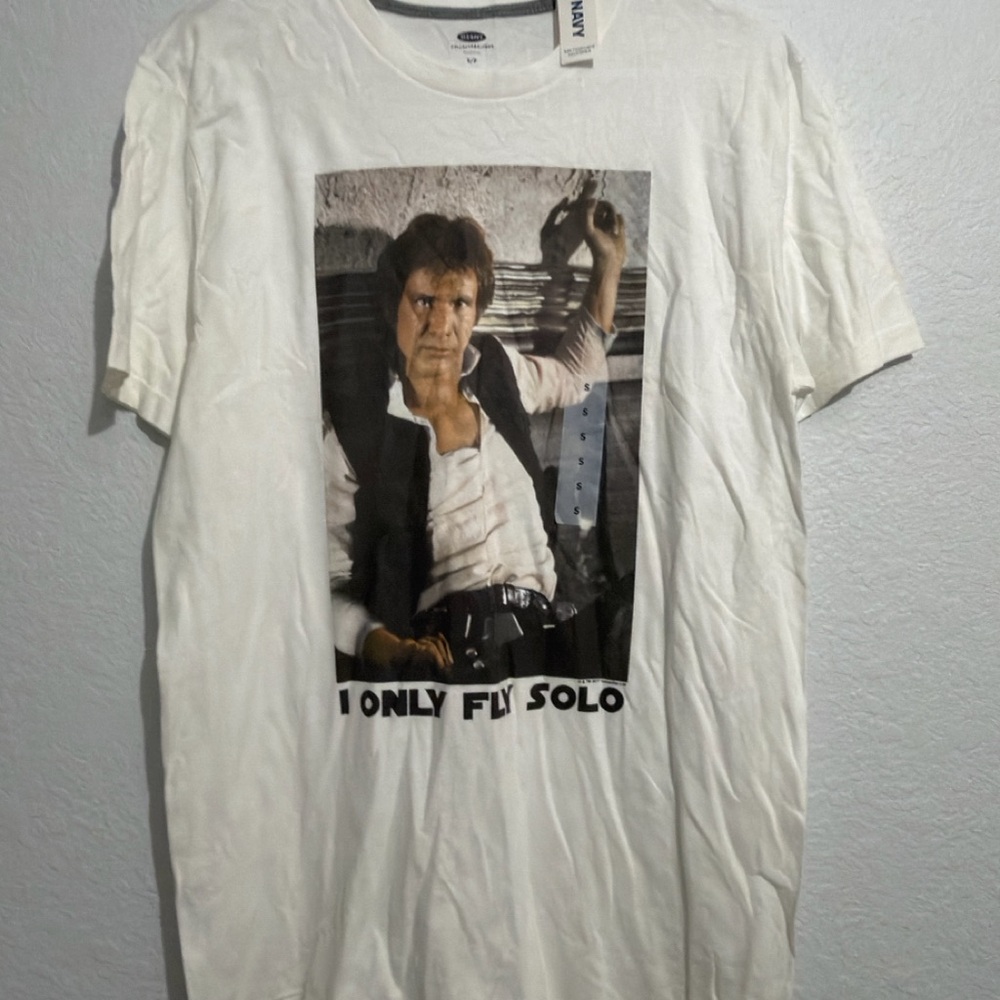 Han Solo White Graphic T-Shirt